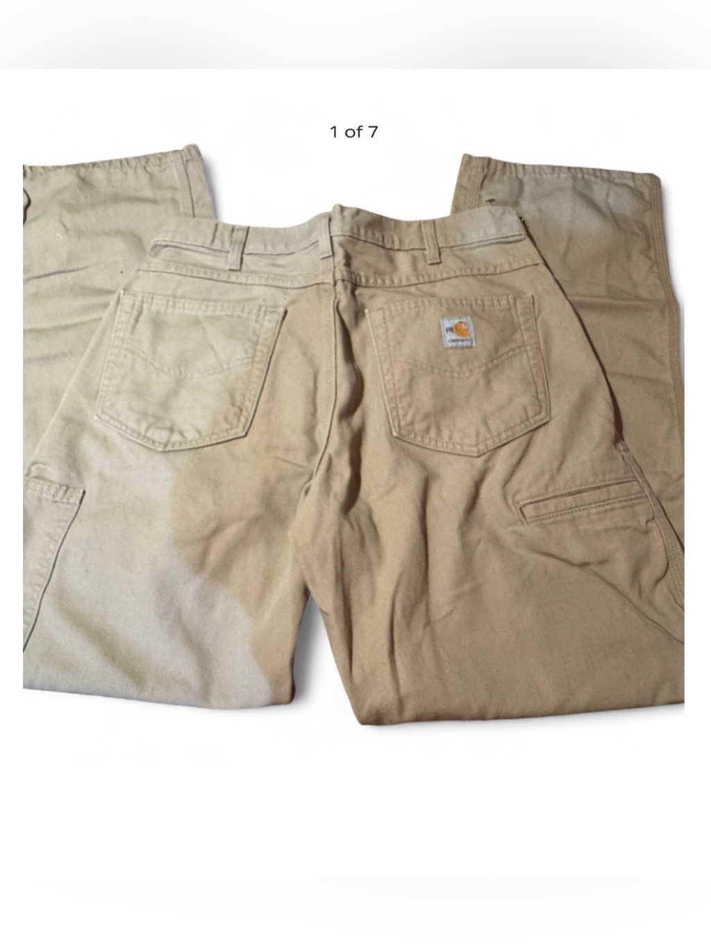 Sold Pants Men's 33x32 Beige Flame Resistant Canvas Loose Fit Khaki Work